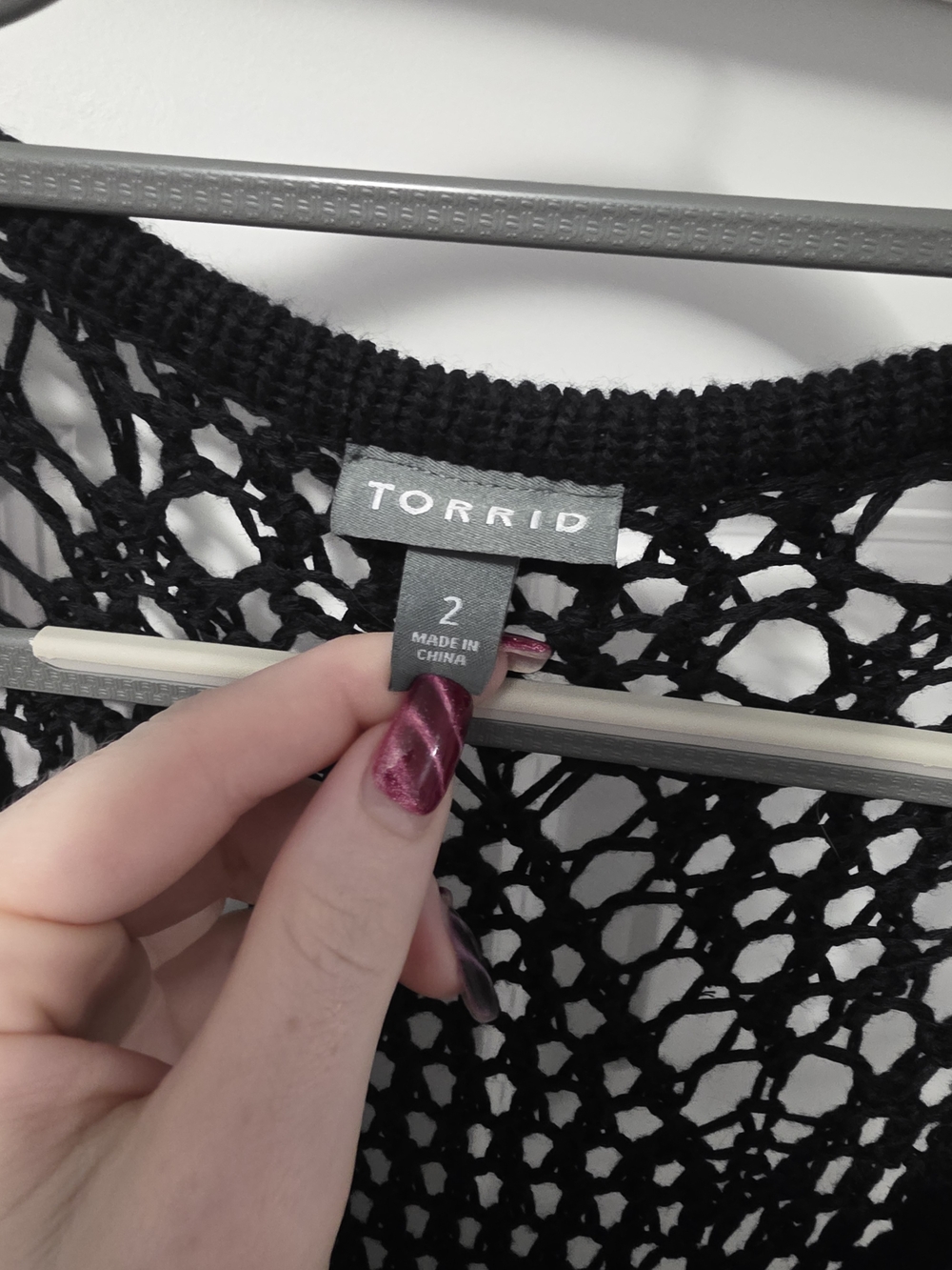 torrid Black Crochet Coverup with Fringe - Picture 3 of 3